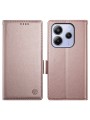 Калъф от еко кожа тип портмоне за Xiaomi Redmi Note 14 4G - розов