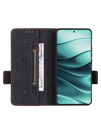 Предпазен калъф от еко кожа за Xiaomi Redmi Note 14 4G - черен