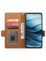 Калъф от еко кожа тип портмоне за Xiaomi Redmi Note 14 4G - кафяв