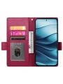 Калъф от еко кожа тип портмоне за Xiaomi Redmi Note 14 4G - червен