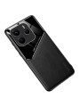 Предпазен гръб с покритие от еко кожа за Xiaomi Redmi Note 14 5G - черен