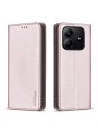 Калъф от еко кожа тип портмоне за Xiaomi Redmi Note 14 5G - розов
