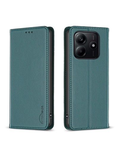 Калъф от еко кожа тип портмоне за Xiaomi Redmi Note 14 5G - зелен Калъф от еко кожа тип портмоне за Xiaomi Redmi Note 14 5G - зелен
