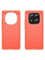 Мек удароустойчив гръб с текстура на карбонови влакна за Xiaomi Redmi Note 14 Pro 4G - червен