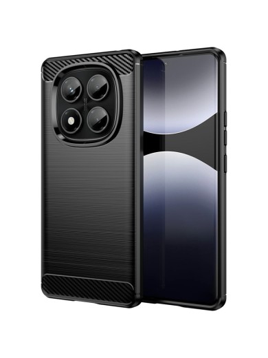 Мек удароустойчив гръб с текстура на карбонови влакна за Xiaomi Redmi Note 14 Pro 4G - черен