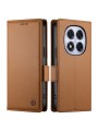 Калъф от еко кожа тип портмоне за Xiaomi Redmi Note 14 Pro 4G - кафяв
