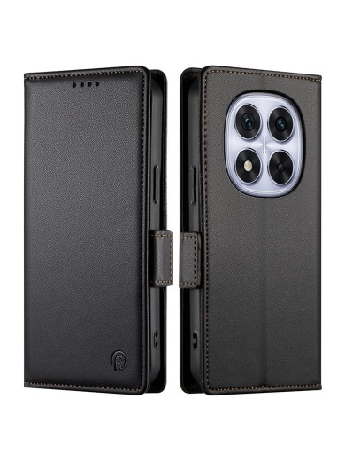Калъф от еко кожа тип портмоне за Xiaomi Redmi Note 14 Pro 4G - черен