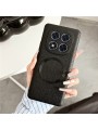 Предпазен гръб от еко кожа съвместим с MagSafe за Xiaomi Redmi Note 14 Pro 5G - черен