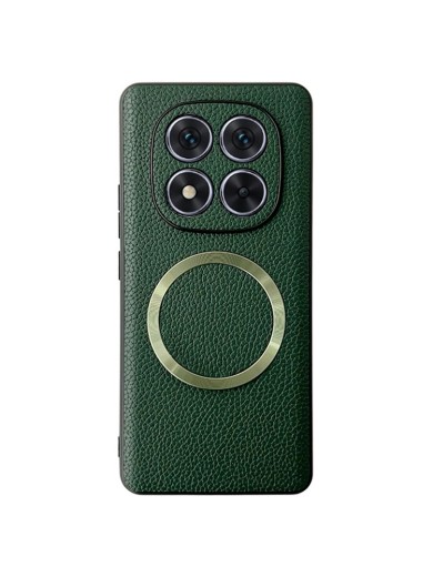 Предпазен гръб от еко кожа съвместим с MagSafe за Xiaomi Redmi Note 14 Pro 5G - зелен Предпазен гръб от еко кожа съвместим с MagSafe за Xiaomi Redmi Note 14 Pro 5G - зелен