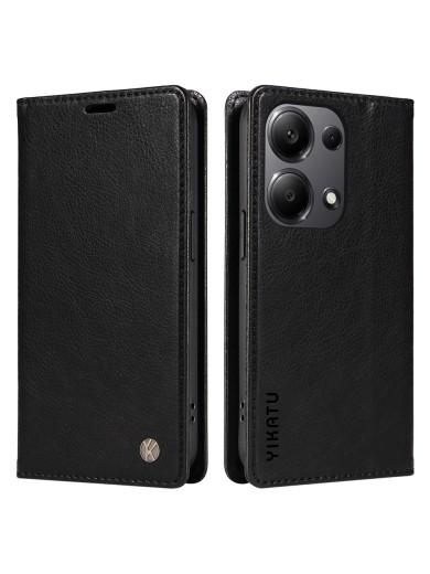 Калъф от еко кожа тип портмоне за Xiaomi Redmi Note 14S - черен