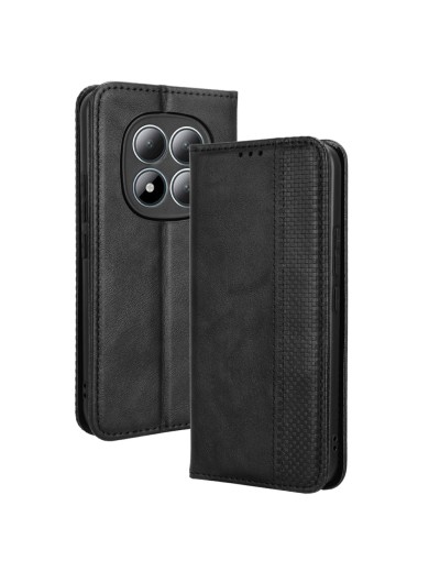 Калъф от еко кожа с ретро текстура тип портмоне за Xiaomi Redmi Note 15 Pro 4G - черен Калъф от еко кожа с ретро текстура тип портмоне за Xiaomi Redmi Note 15 Pro 4G - черен