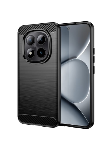 Мек удароустойчив гръб с текстура на карбонови влакна за Xiaomi Redmi Note 15 Pro+ - черен