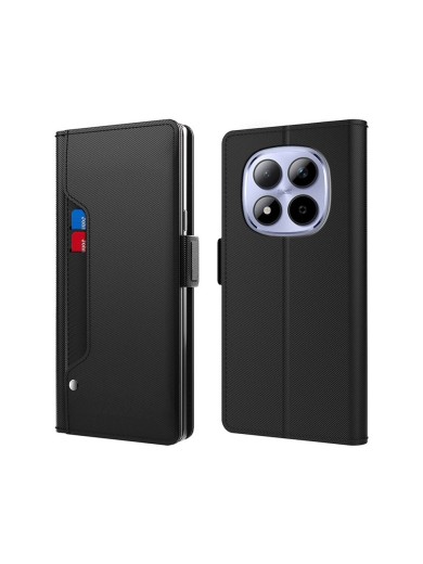 Калъф от еко кожа тип портмоне с огледало за Xiaomi Redmi Note 15 Pro+