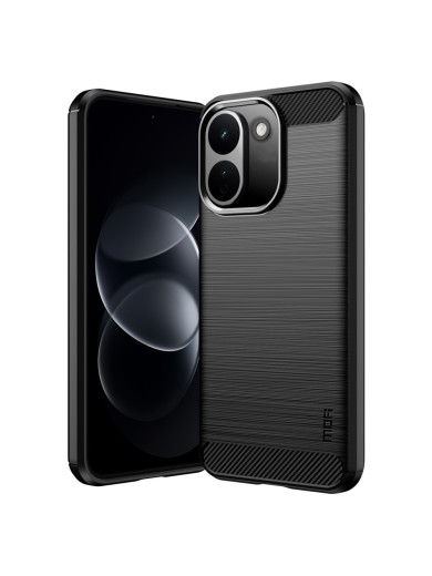Мек предпазен гръб с текстура на карбонови влакна за Xiaomi Redmi Note 17 Pro Max - черен