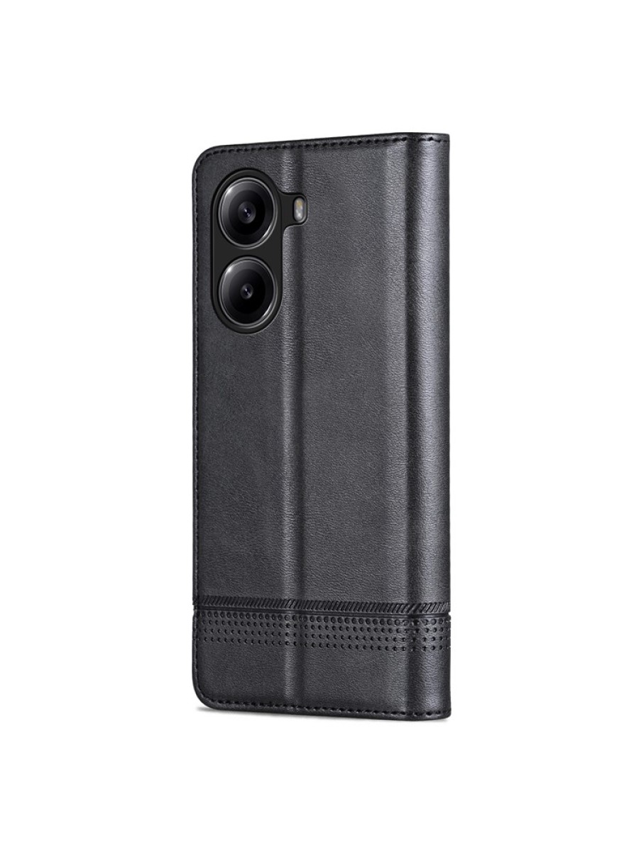 Калъф от еко кожа тип портмоне за Xiaomi Redmi Turbo 4 - черен