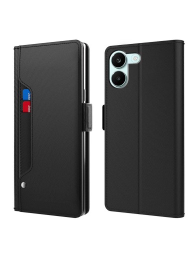 Калъф от еко кожа тип портмоне с огледало за Xiaomi Redmi Turbo 5