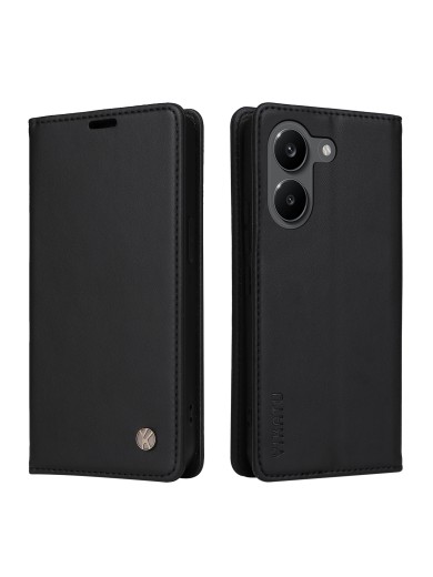 Калъф за телефон от еко кожа тип портмоне за Xiaomi Redmi Turbo 5 - черен