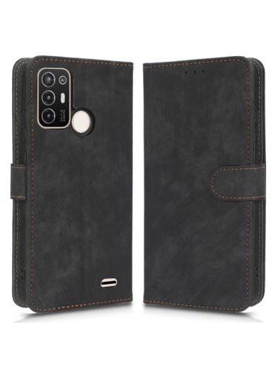 Калъф от еко кожа тип портмоне с RFID блокиране за ZTE Blade A52 - черен