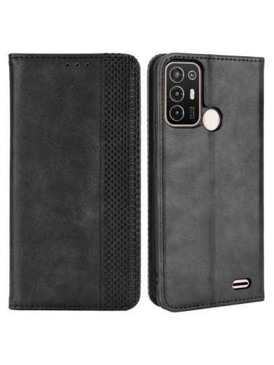 Калъф от еко кожа тип портмоне за ZTE Blade A52 - черен