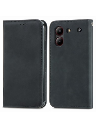 Калъф от еко кожа тип портмоне за ZTE Blade A54 - черен