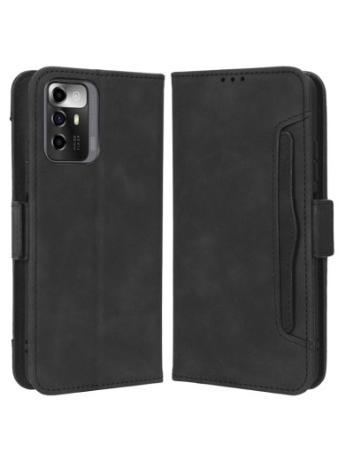 Калъф от еко кожа тип портмоне за ZTE Blade A72 5G - черен