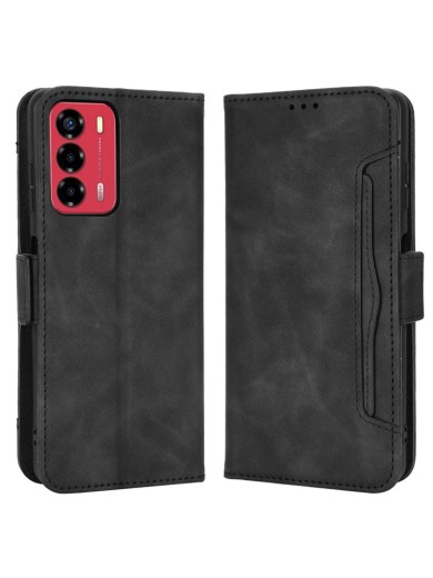 Калъф от еко кожа тип портмоне за ZTE Blade A72 - черен