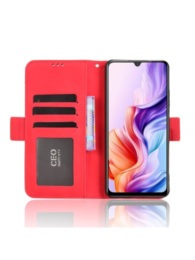 Калъф от еко кожа тип портмоне за ZTE Blade A76 - червен