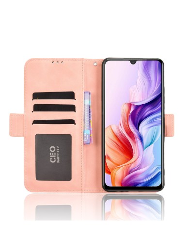 Калъф от еко кожа тип портмоне за ZTE Blade A76 - розов