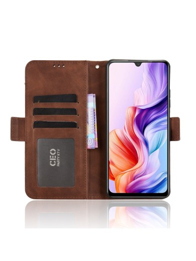 Калъф от еко кожа тип портмоне за ZTE Blade A76 - кафяв