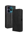 Калъф от еко кожа с ретро текстура тип портмоне за ZTE Blade V60 Design - черен