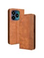 Калъф от еко кожа с ретро текстура тип портмоне за ZTE Blade V60 Design - кафяв