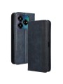 Калъф от еко кожа с ретро текстура тип портмоне за ZTE Blade V60 Design - син