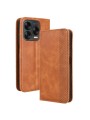 Калъф от еко кожа с ретро текстура тип портмоне за ZTE Blade V70 Design - кафяв