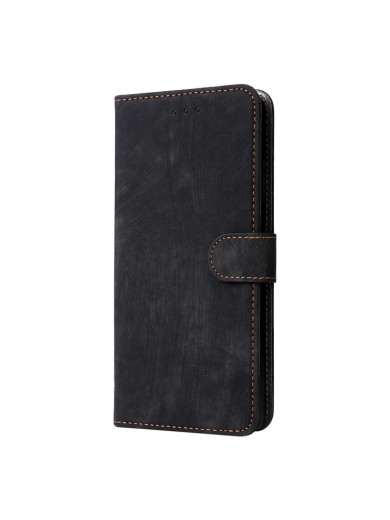 Калъф от еко кожа тип портмоне с RFID блокиране за ZTE Blade V70 Design - черен