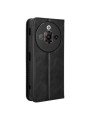 Калъф от еко кожа с ретро текстура тип портмоне за ZTE nubia Focus Pro - черен