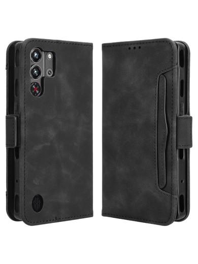 Калъф от еко кожа тип портмоне за ZTE nubia Red Magic 10 Pro+ - черен