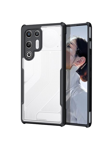 Удароустойчив акрилен прозрачен предпазен гръб с черна рамка за ZTE nubia RedMagic 11 Air