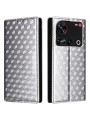 Калъф от еко кожа тип портмоне за ZTE nubia Z70 Ultra - сребрист