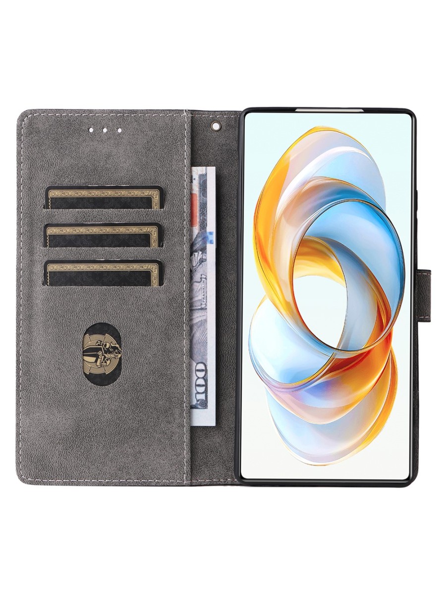 Калъф от еко кожа тип портмоне с RFID блокиране за ZTE nubia Z70S Ultra - черен